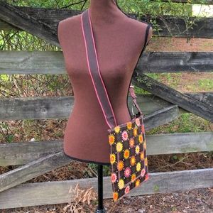 Hadaki Scoop Sling Shoulder Bag Beautiful Fun Colors Sponge Nylon Bag